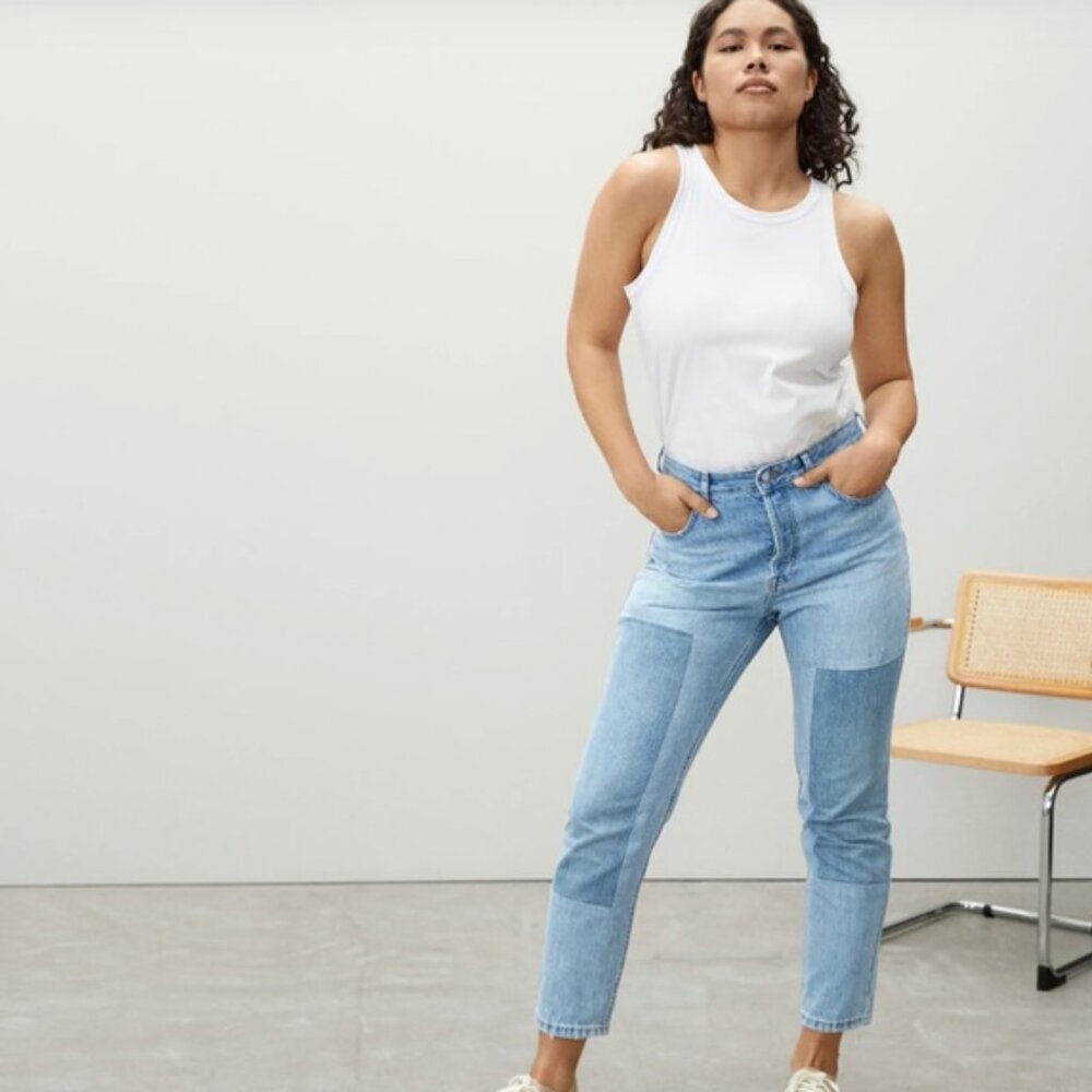 Blue Patchwork Jeans
